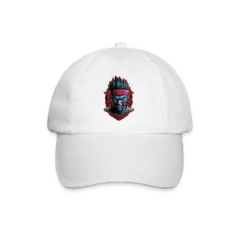Samurai-Krieger - Japan - Dämon - Baseballkappe - Weiß/Weiß - Vorne