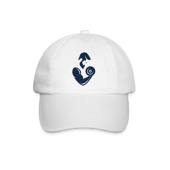 Bodybuilding Logo - Baseballkappe - Weiß/Weiß - Vorne