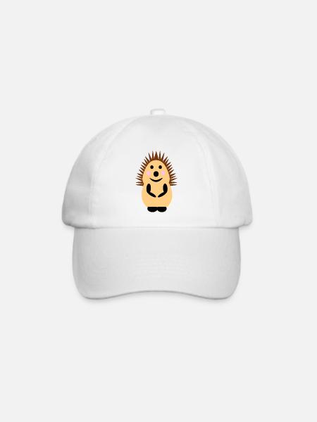 stehender Igel - Baseballkappe - Weiß/Weiß