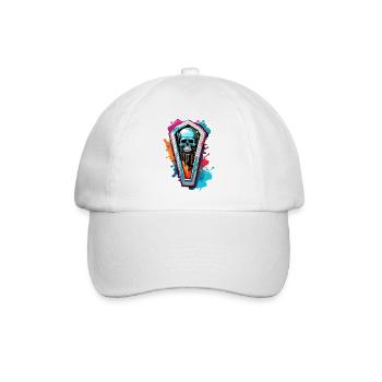Sarg / Letzte Ruhestätte / Erde / Bestattung - Baseballkappe - Weiß/Weiß - Vorne