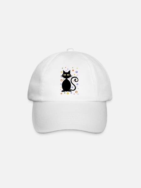 Katze - Baseballkappe - Weiß/Weiß