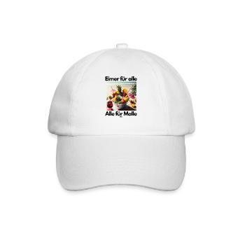 Malle Eimer für alle - Baseballkappe - Weiß/Weiß - Vorne