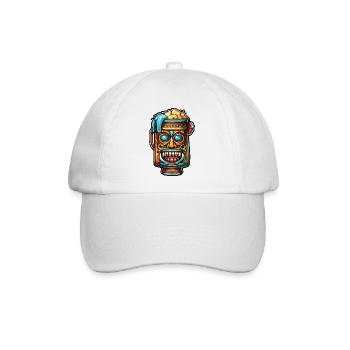 Mayan / Hochkultur / Peru / Maya Kalender / Motiv - Baseballkappe - Weiß/Weiß - Vorne