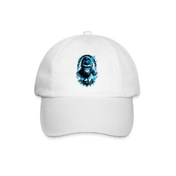 Gorilla mit Goldkette - Baseballkappe - Weiß/Weiß - Vorne