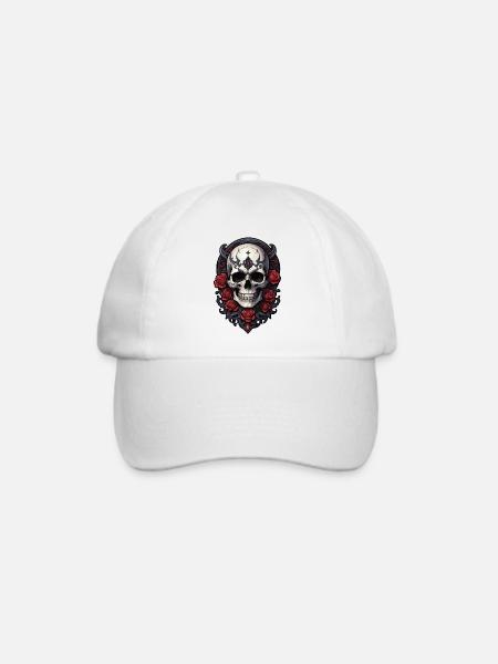 Skull - Baseballkappe - Weiß/Weiß