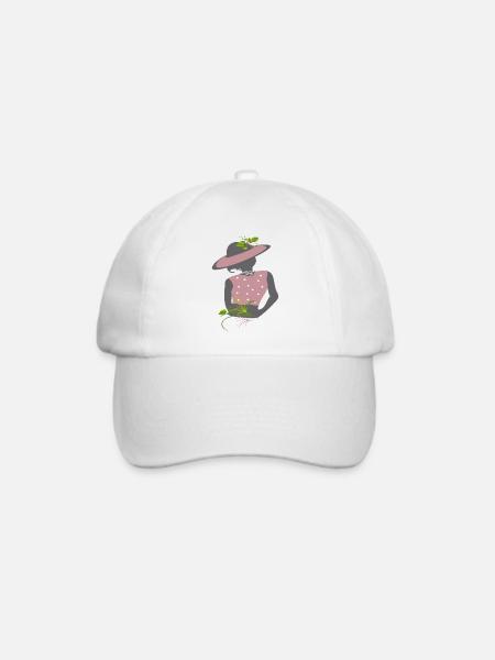 Girl mit Hut  - Baseballkappe - Weiß/Weiß