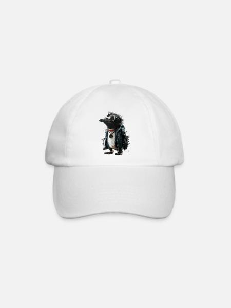 Pinguin Punk - Baseballkappe - Weiß/Weiß
