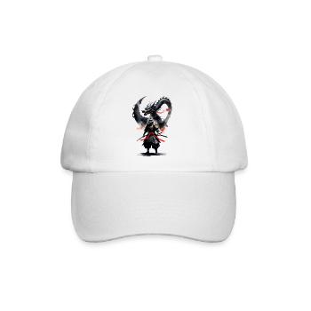 Samurai Krieger Schwarzer Drache - Baseballkappe - Weiß/Weiß - Vorne