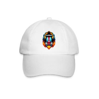 Mandrill-Affe - Baseballkappe - Weiß/Weiß - Vorne