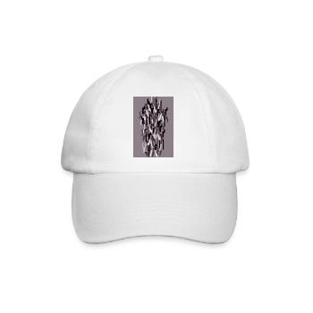 Camouflage Kunst Dunkelgrau Gaming - Baseballkappe - Weiß/Weiß - Vorne