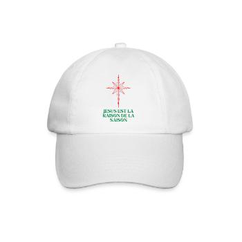 Weihnachtsstern mit religiösem Zitat - Baseballkappe - Weiß/Weiß - Vorne