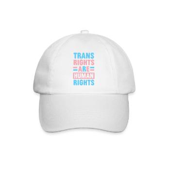 LGBTQ Pride Month - Trans-Rechte sind Menschenrechte - Baseballkappe - Weiß/Weiß - Vorne
