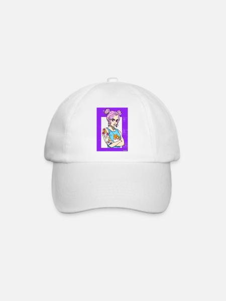 Otaku girl - Baseballkappe - Weiß/Weiß