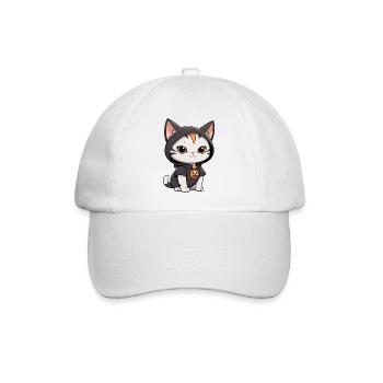 Spukige Schnurrhaare Halloween Katzenzauber - Baseballkappe - Weiß/Weiß - Vorne
