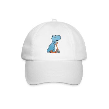 Nilpferd Roller - Baseballkappe - Weiß/Weiß - Vorne
