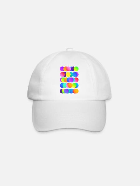 Knallbunte Kreise - Baseballkappe - Weiß/Weiß