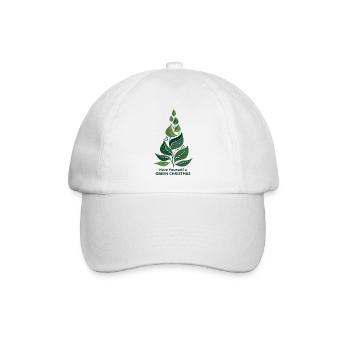 Umweltfreundlicher Grüner Weihnachtsbaum - Baseballkappe - Weiß/Weiß - Vorne