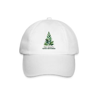 Umweltfreundlicher Grüner Weihnachtsbaum - Baseballkappe - Weiß/Weiß - Vorne