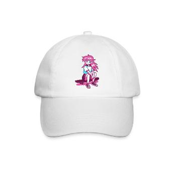 8bit sk8er grl - Baseballkappe - Weiß/Weiß - Vorne
