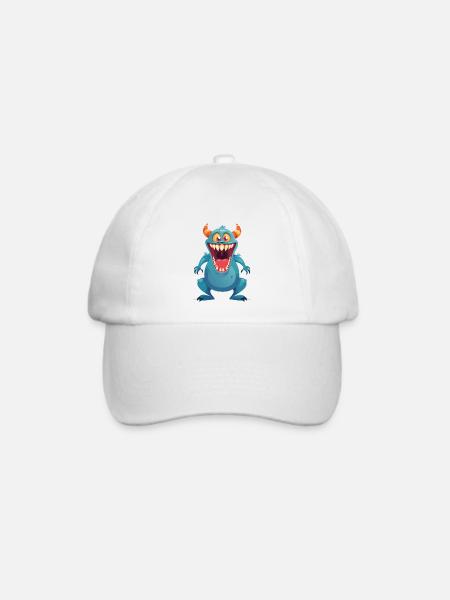 Blaues Dinosaurus Monster - Baseballkappe - Weiß/Weiß