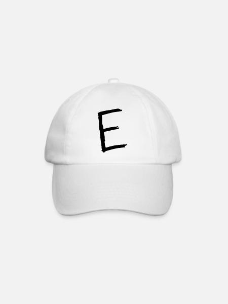Buchstaben E - Baseballkappe - Weiß/Weiß
