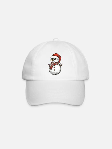 schneemann cool santa - Baseballkappe - Weiß/Weiß