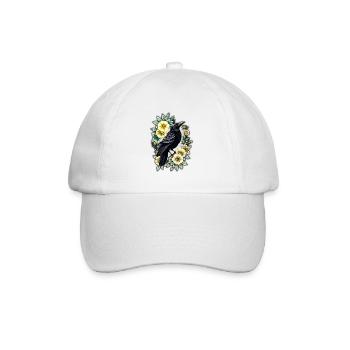 Die Anmut und Eleganz der Krähe. - Baseballkappe - Weiß/Weiß - Vorne