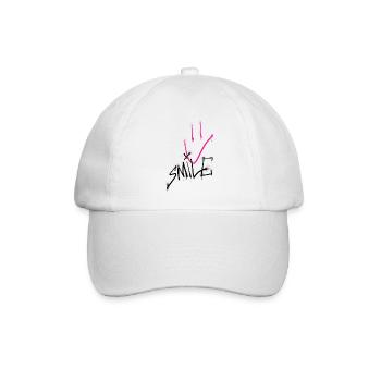 Smile black pink 001 - Baseballkappe - Weiß/Weiß - Vorne