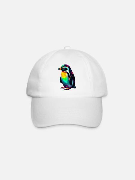 Pinguin - Baseballkappe - Weiß/Weiß