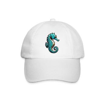 Seepferdchen - Baseballkappe - Weiß/Weiß - Vorne