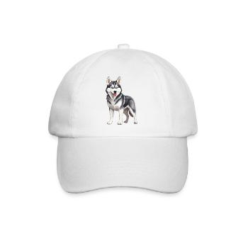 Niedlicher Husky - Baseballkappe - Weiß/Weiß - Vorne
