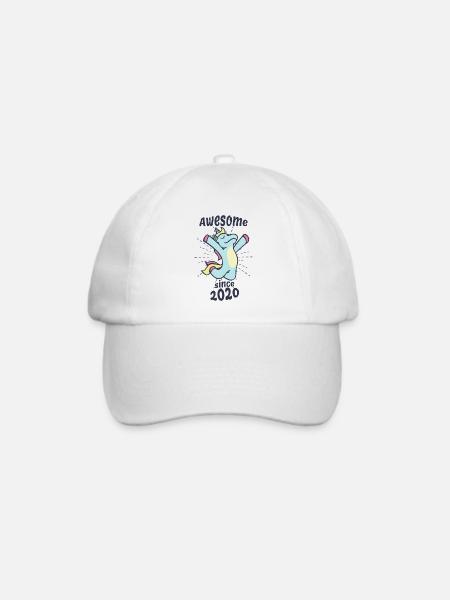 Fantastisch seit 2020 - Kindergeburtstag Einhorn - Baseballkappe - Weiß/Weiß