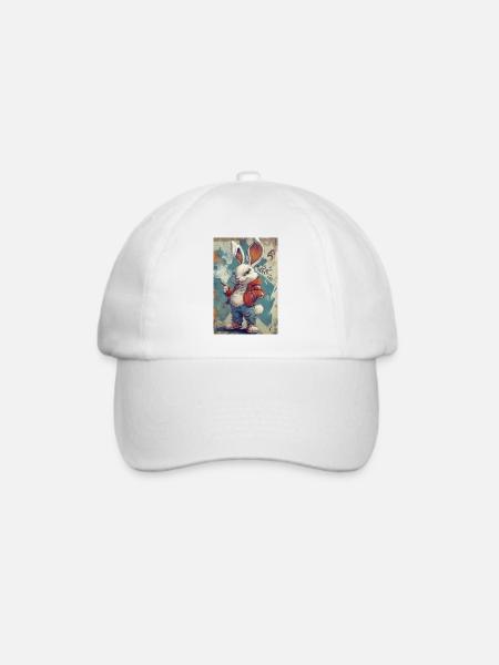 Graffiti Hase Hoodie - Baseballkappe - Weiß/Weiß