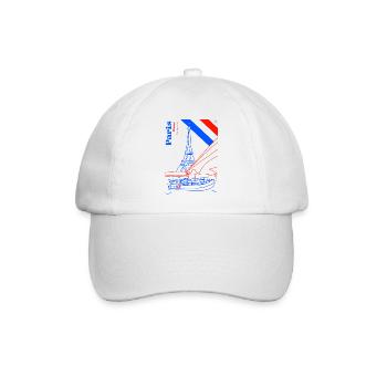 Paris und seine Eiserne Lady - Baseballkappe - Weiß/Weiß - Vorne