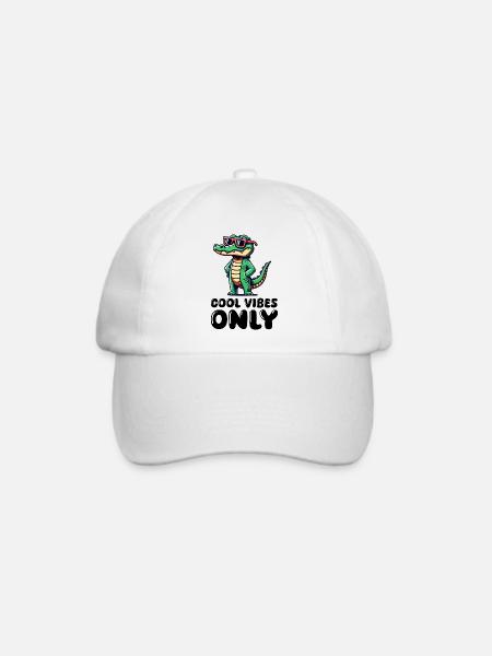 krokodil cool - Baseballkappe - Weiß/Weiß