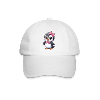 Mädchen Pinguin - Baseballkappe - Weiß/Weiß - Vorne