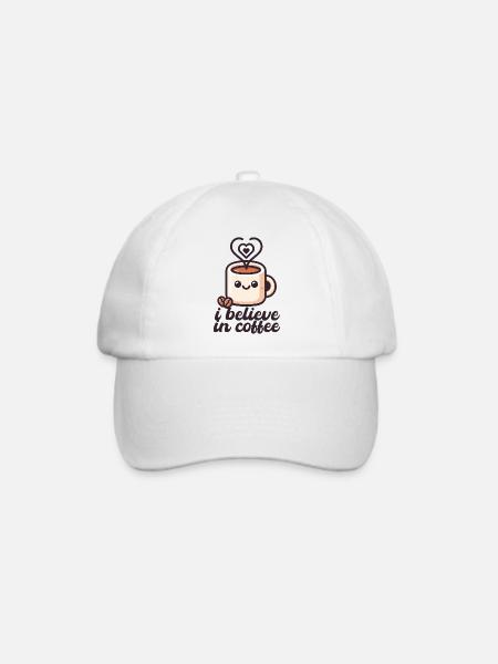 Kaffee Geschenk Coffee Tasse Koffein Kaffeebohne - Baseballkappe - Weiß/Weiß
