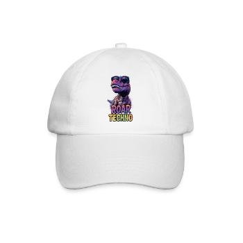 T-Rex - Roar TECHNO - Baseballkappe - Weiß/Weiß - Vorne