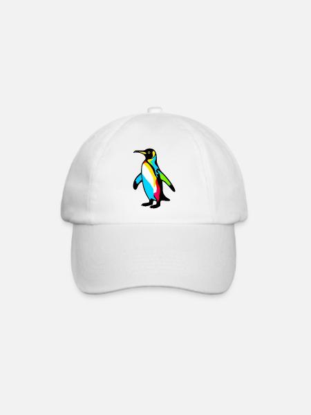 Pinguin - Baseballkappe - Weiß/Weiß