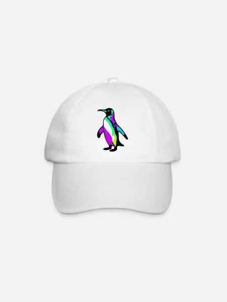 Pinguin - Baseballkappe - Weiß/Weiß