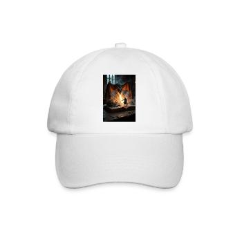 Ein Fantasy-Gemälde, ein Drache aus einem Buch. - Baseballkappe - Weiß/Weiß - Vorne