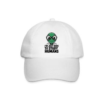 Ich bin nur hier, um Außerirdische zu studieren - Baseballkappe - Weiß/Weiß - Vorne