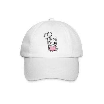 2 kleinesMonster rosa - Baseballkappe - Weiß/Weiß - Vorne