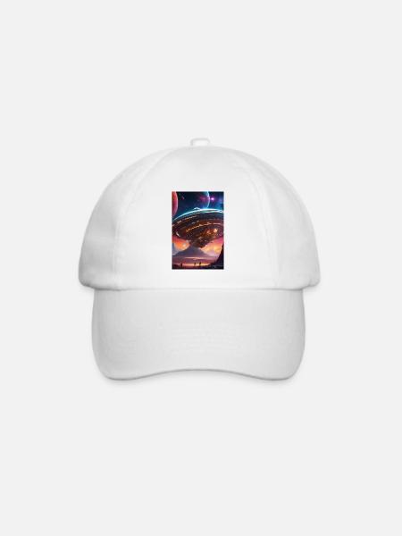 Nebula-Liner über Crimson Valleys - Baseballkappe - Weiß/Weiß