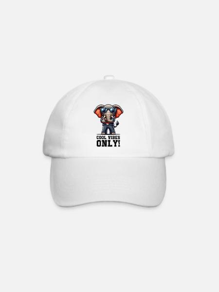 Elefant Comic cool - Baseballkappe - Weiß/Weiß