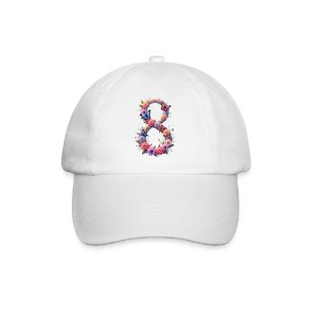 Frauentag: 8. Marsch gemeinsam für Stärke und Freiheit - Baseballkappe - Weiß/Weiß - Vorne