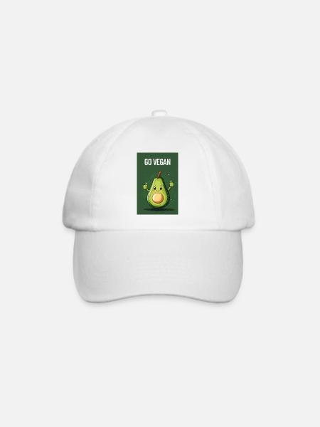 GO VEGAN - Baseballkappe - Weiß/Weiß