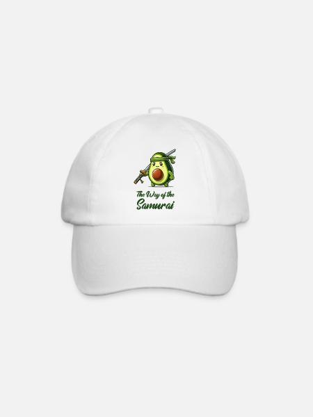 avocado samurai obst - Baseballkappe - Weiß/Weiß