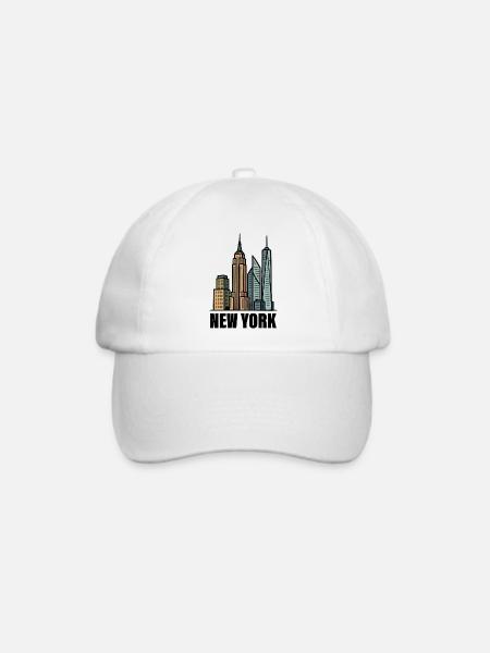 New York Skyline - Baseballkappe - Weiß/Weiß