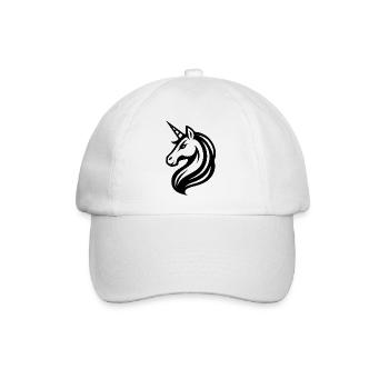 Spirit of the Unicorn – Modern Line Art - Baseballkappe - Weiß/Weiß - Vorne